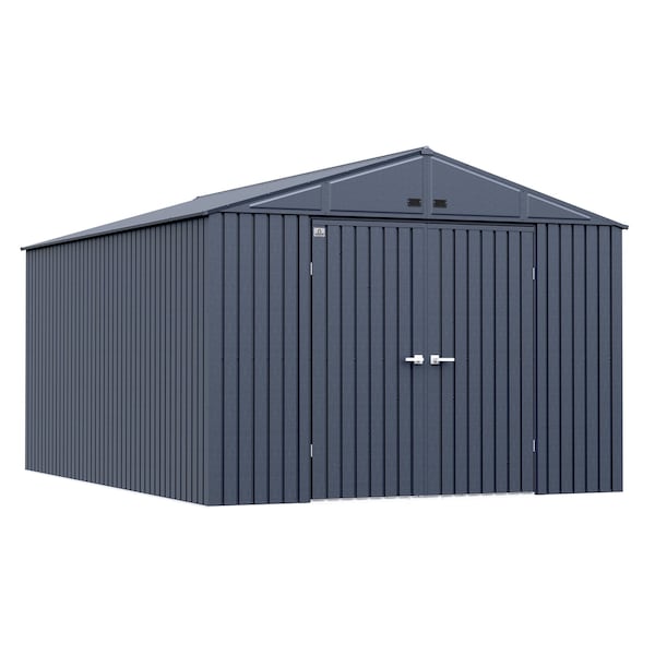 Elite Galvalume Steel Premium Shed Storage Shed, 10 ft x 14 ft, Anthracite